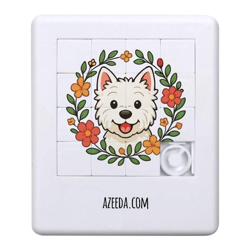 Westie floral wreath sliding - floral,