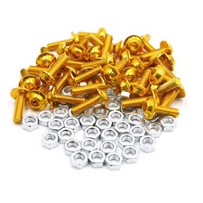 40pc M6 Aluminium doré tête Hex vis Écrou vis Moto