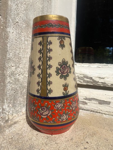 French faience vase signed - french,