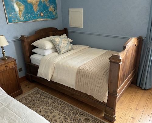 Rare lit ancien bois massif - rare,