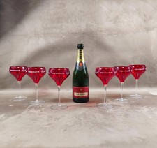 Lot 6 flûtes piscine Champagne Piper-Heidsieck Plexiglas France Vintage 1980