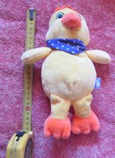 doudou Peluche POULET JAUNE et son foulard à pois - de MILKA H. 27cm