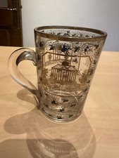 ancienne chope mug tasse cristal KREUSBRUNN marianbad dorure monuments