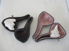 2 PIPES EN ÉCUME DE MER AVEC ÉTUIS.