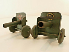 JG France canon ancien Lot de 2 jouet en métal tintoy gun RARE 12 cm