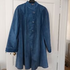 Manteau ample en cuir bleu et