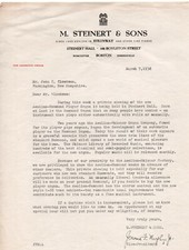 M. Steinhart & Sons   Letter