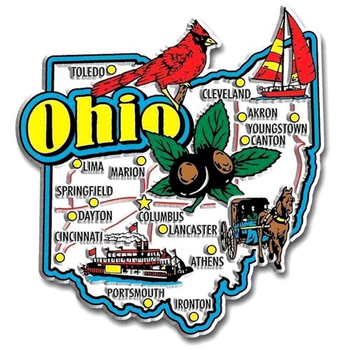 Ohio jumbo state - map, fridge