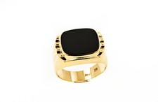 Chevalière Bague Homme Onyx 333 or Jaune 8 Carat Taille 61 5,2 Grammes