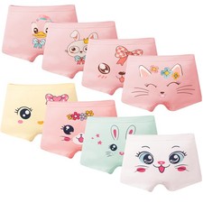 Culotte Fille Coton Boxer Enfant Lot de 8 Animaux Imprimé sous-vêtements Doux...