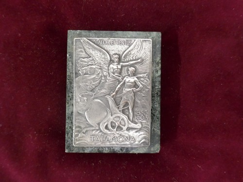 Plaque bronze argenté - bronze,