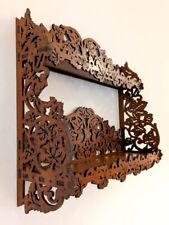 Antique french Art Nouveau shelf early 1900's woodwork carving