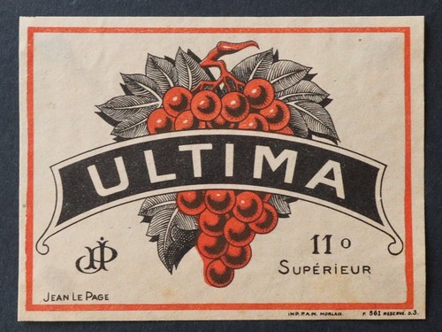 Ancienne étiquette vin ultima - étiquette,