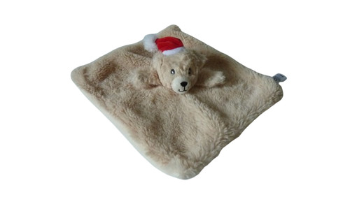 Doudou ours plat marron beige