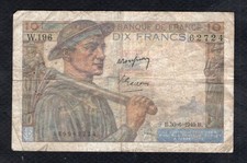 Un billet de 10 Francs Mineur