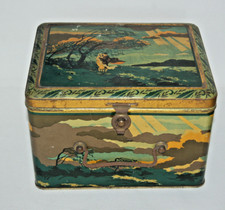 ANCIENNE BOÎTE PUBLICITAIRE EN TÔLE LITHOGRAPHIÉE COUPLE - CIRAGES FRANCAIS LYON