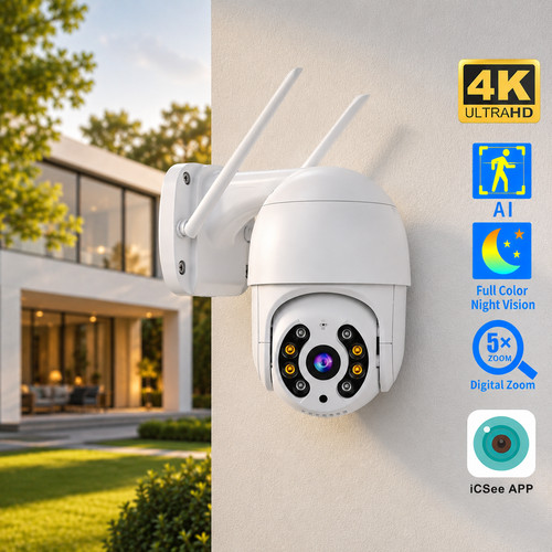 Caméra surveillance ptz 8mp - caméra,