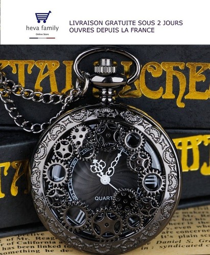 Montre gousset noire doré - à,
