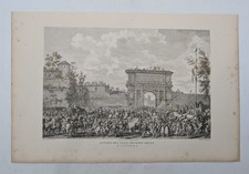 Gravure ancienne - Entrée des