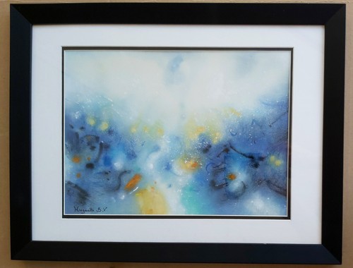 Gouache abstraite b - abstraite, h.b