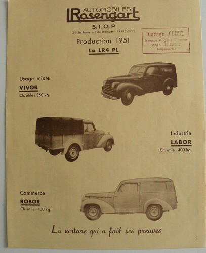 Brochure feuille rosengart - brochure,