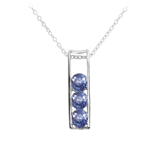 Collier saphir bleu pendentif - saphir,