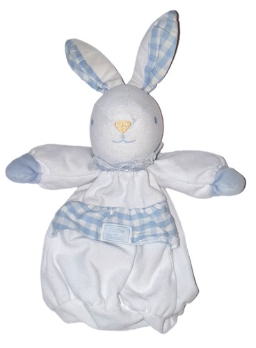 Doudou lapin blanc bleu - doudou,