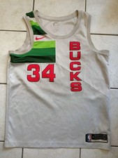 MAILLOT BASKETBALL NIKE MILWAUKEE BUCKS NBA N°34 ANTETOKOUNMPO TAILLE L/D6 BE