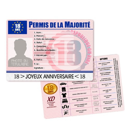 Permis majorité 18 - de,