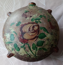 ANCIENNE GOURDE CRAPAUD EN TERRE CUITE.