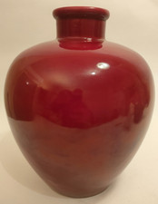 RARE GRAND VASE PIED DE LAMPE SANG DE BOEUF SEVRES KERAMOS ART DECO