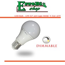 AMPOULE LED BULB E27 A60 12W 3000K LAMPE DIMMABLE V-TAC HAUTE ÉCLARAIGE QUALITÉ 