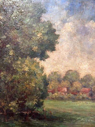 Ancien tableau signé paysage - tableau,