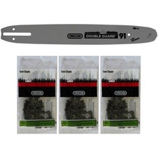 Guide 14 pouces avec lot de 3 chaînes 52 maillons OREGON pour tronçonneuse GT EL