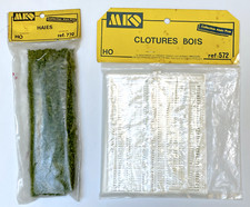 MKD HO lot réf 572 + 770 clôtures bois + haies jardin campagne sachet neuf