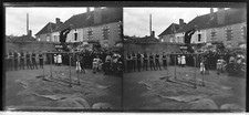 2 photo plaque de verre stéréo négative LUMIERE fin XIXè Gymnastique barres 6x13