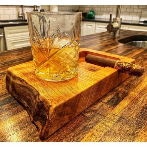 Cendrier vintage bois - cendrier,