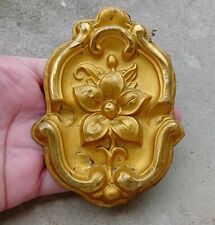 Ancien élément décoration Rosace, embrasse rideau , en métal jaune