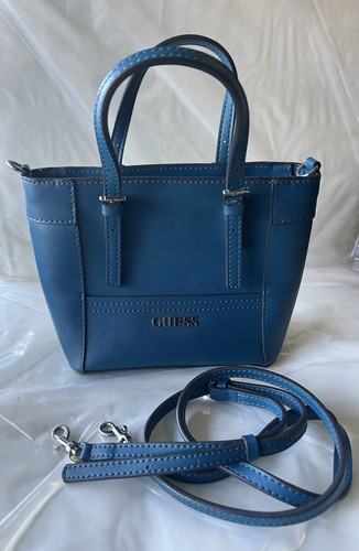 Guess handbag dark blue - handbag, with