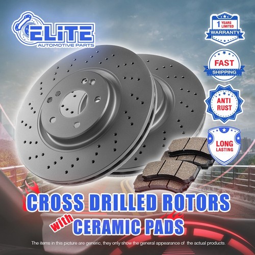 Front cross drilled rotors - cross,