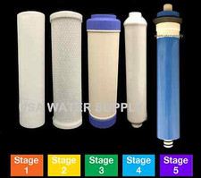 Reverse Osmosis Replacement Filter Set RO Cartridges 5 pcs w/ 100 GPD Membrane