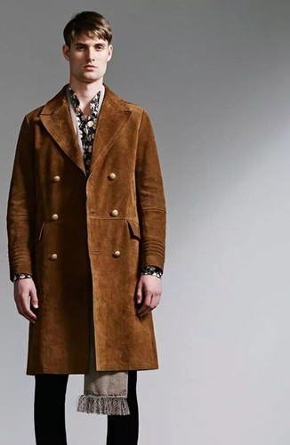 Manteau élégant marron fait