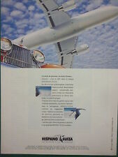4/1992 PUB HISPANO-SUIZA COLOMBES CIGOGNE INVERSEUR NACELLE ORIGINAL FRENCH AD