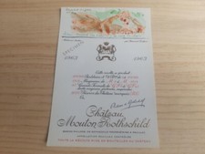 étiquette vin Chateau Mouton Rothschild 1963 specimen wine label Bernard Dufour