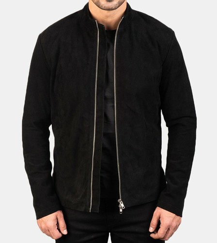 Veste suède noire pour - suède,