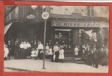 CPA - CARTE PHOTO - NOISY LE SEC -93 - CAFE LEBAUDY - PUB -  BIERE DE L'ELEPHANT