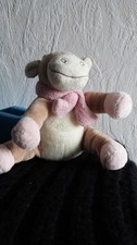doudou vache lola noukies cocard ,echarpe rose 15 cm