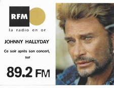 FLYER - JOHNNY HALLYDAY : CONCERT LIVE RFM LA RADIO EN OR / PUB PROMO