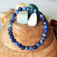 Bracelet Pierres Naturelles Sodalite Boules de 6 mm - Pierres de Lithothérapie