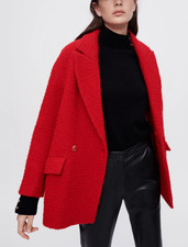 Maje manteau femme rouge tweed - maje,